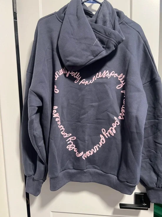 Princess Polly Love Letter Graphic Hoodie in Navy 🆕 - Picture 5 of 7